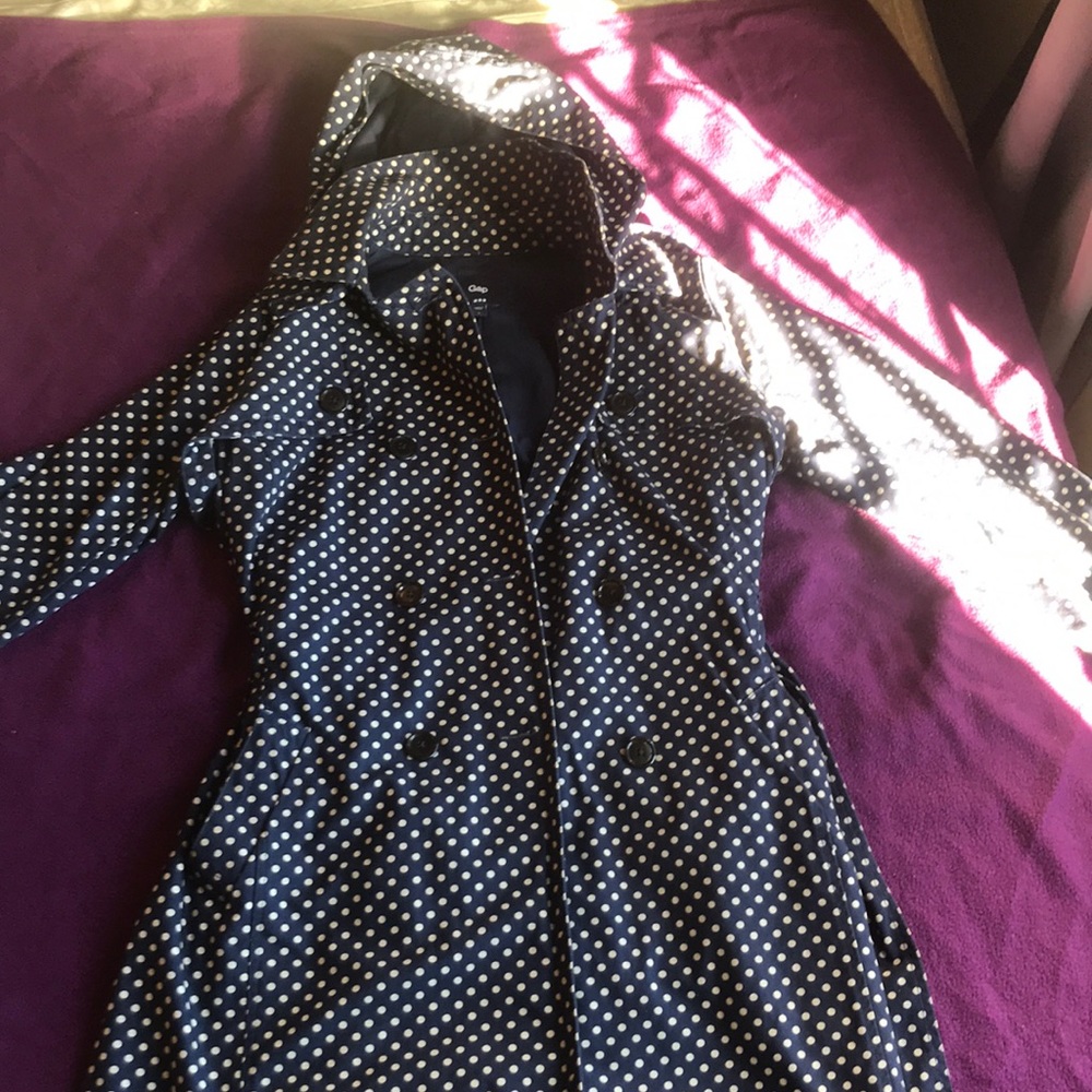 Polka Dot Gap Trench/Peacoat